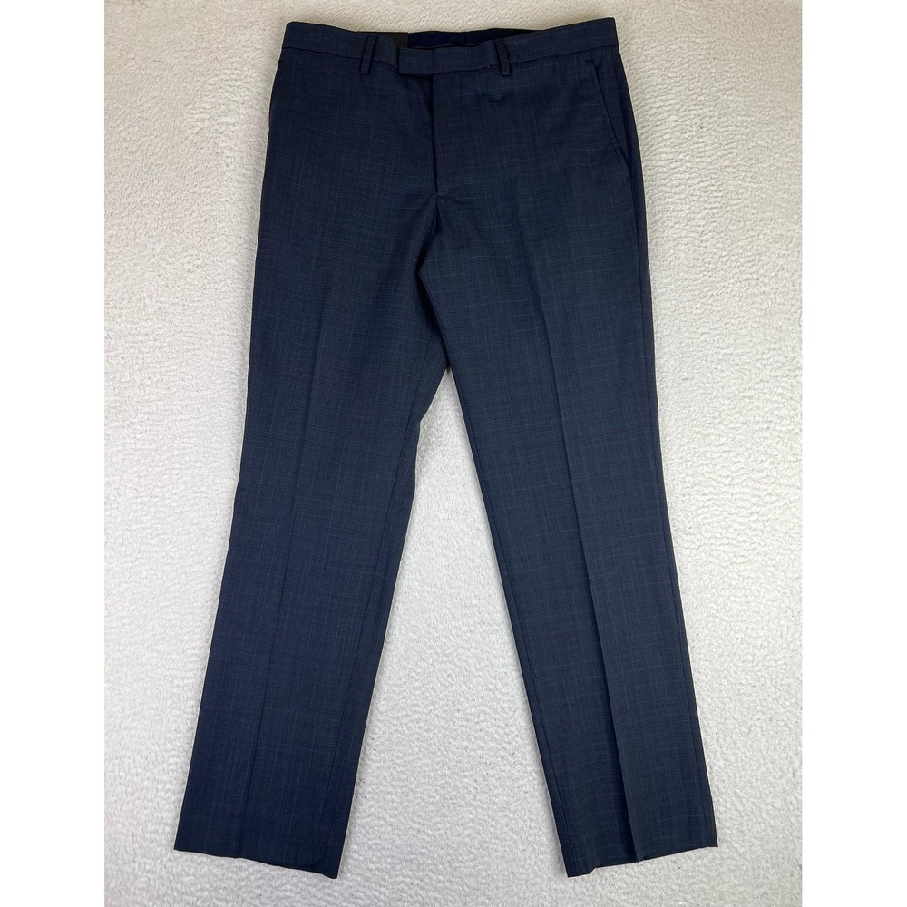 Banana Republic Mens 33x32 Blue Performance Wool Slim Dress Pants 352542-00-1